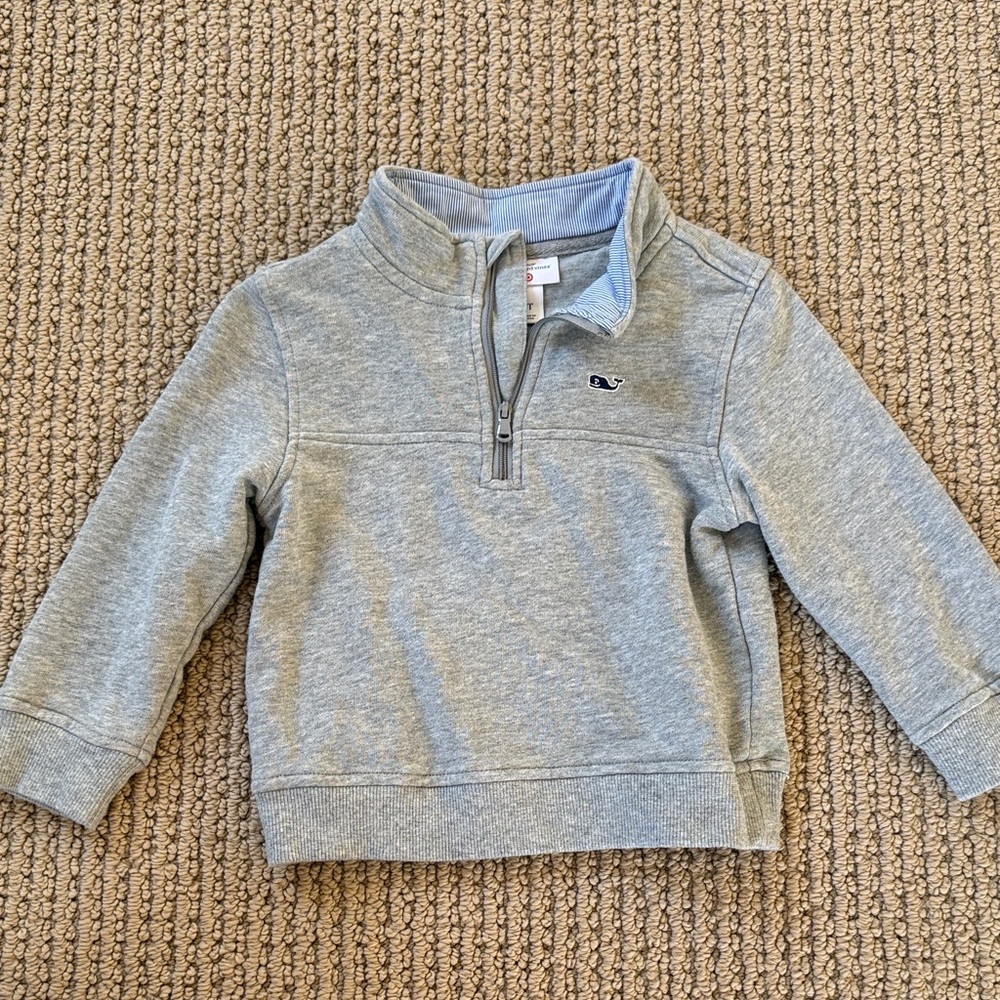 Vineyard Vines Light Gray Toddler Quarter-Zip Pullover